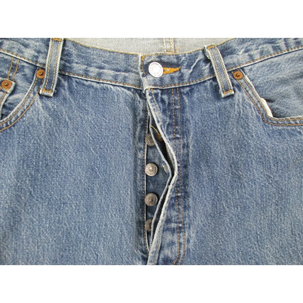 Levi's 501 Pants Mens 38 Blue Denim‎ Jeans Buttonfly Straight Pockets 38X30